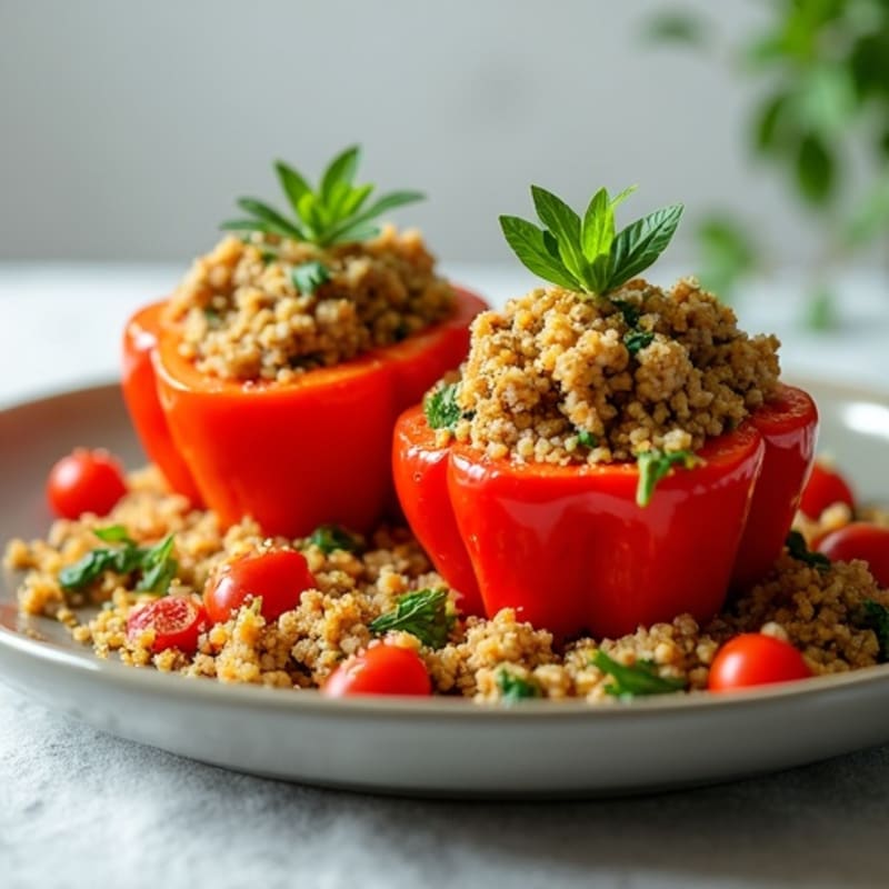 Ground Turkey Quinoa Stuffed Bell Peppers