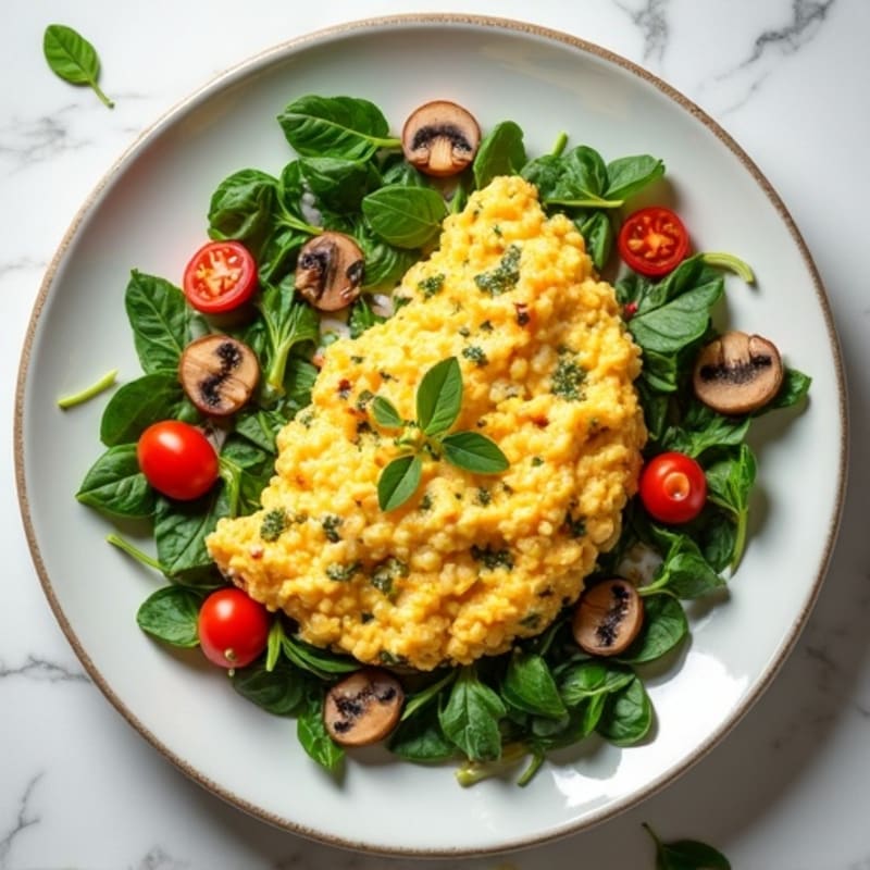 Fluffy Herb-Spinach Egg White Scramble