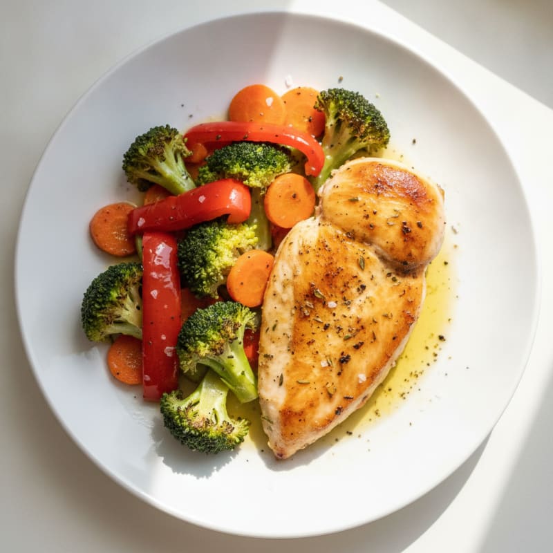 Pan-Seared Chicken with Roasted Vegetables