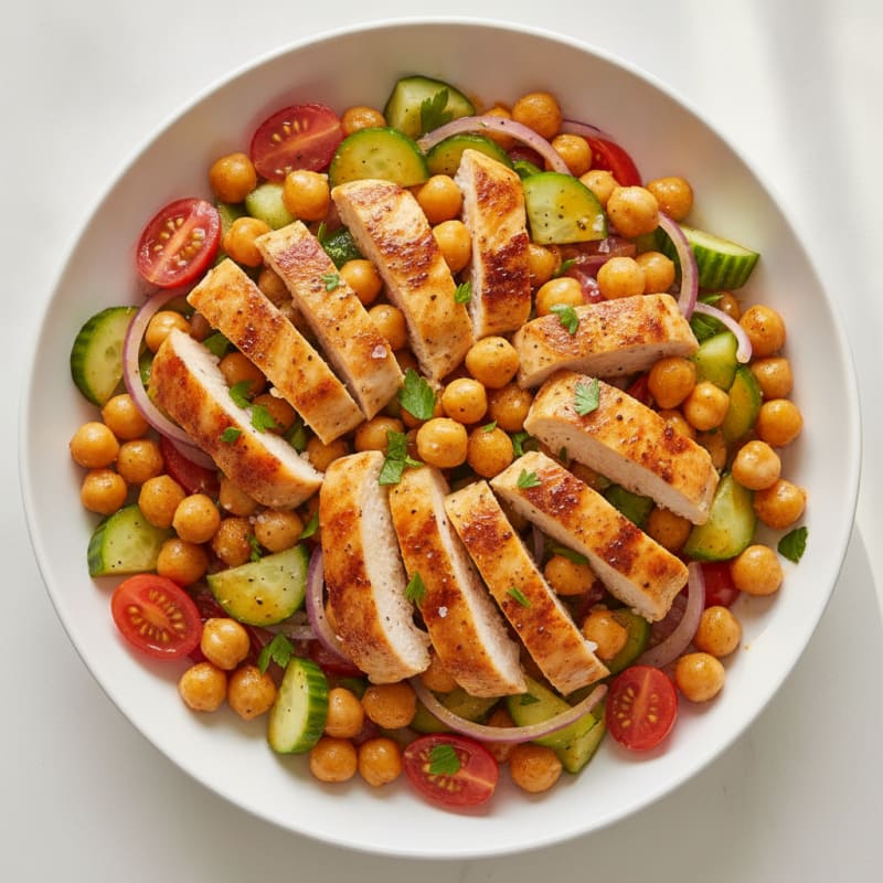 Garbanzo Bean Salad with Garlic Cumin Vinaigrette