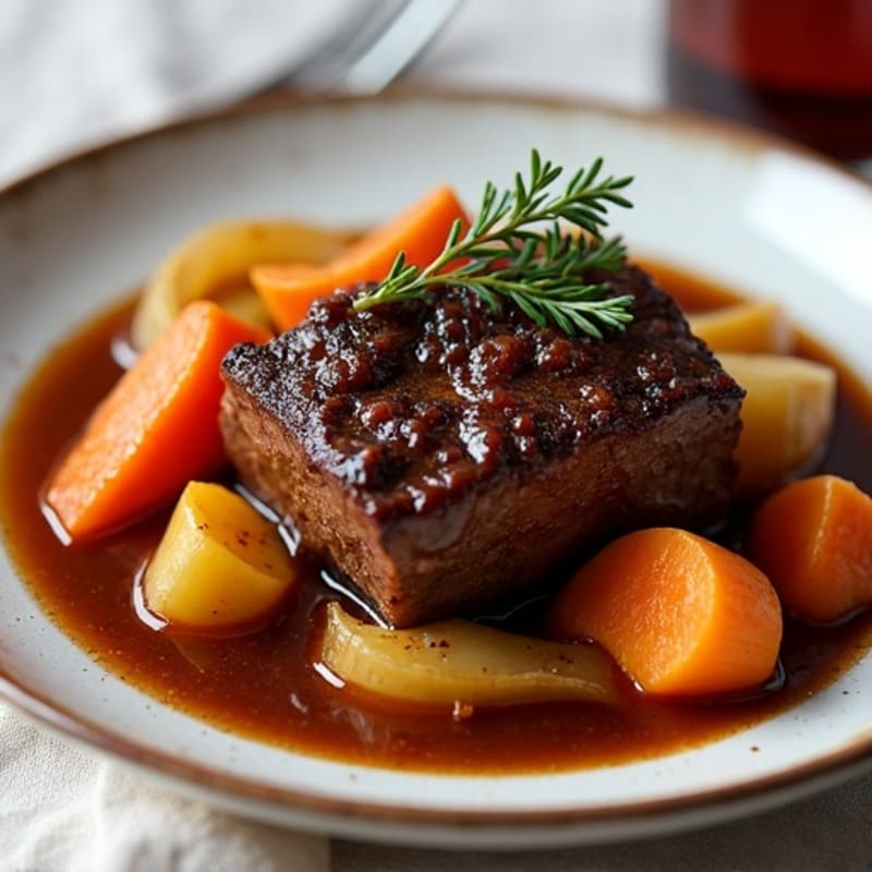 Red Wine Braised Short Ribs with Root Vegetables