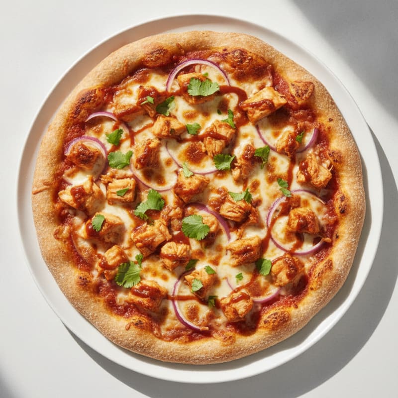 High-Protein BBQ Chicken Pizza with Red Onion