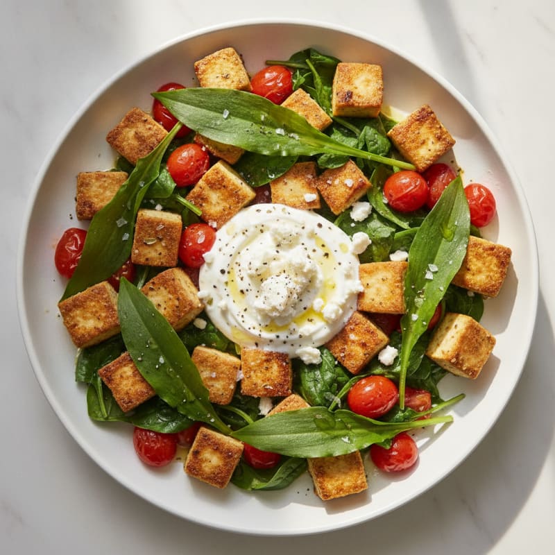 Greek Wild Garlic Tofu Skillet