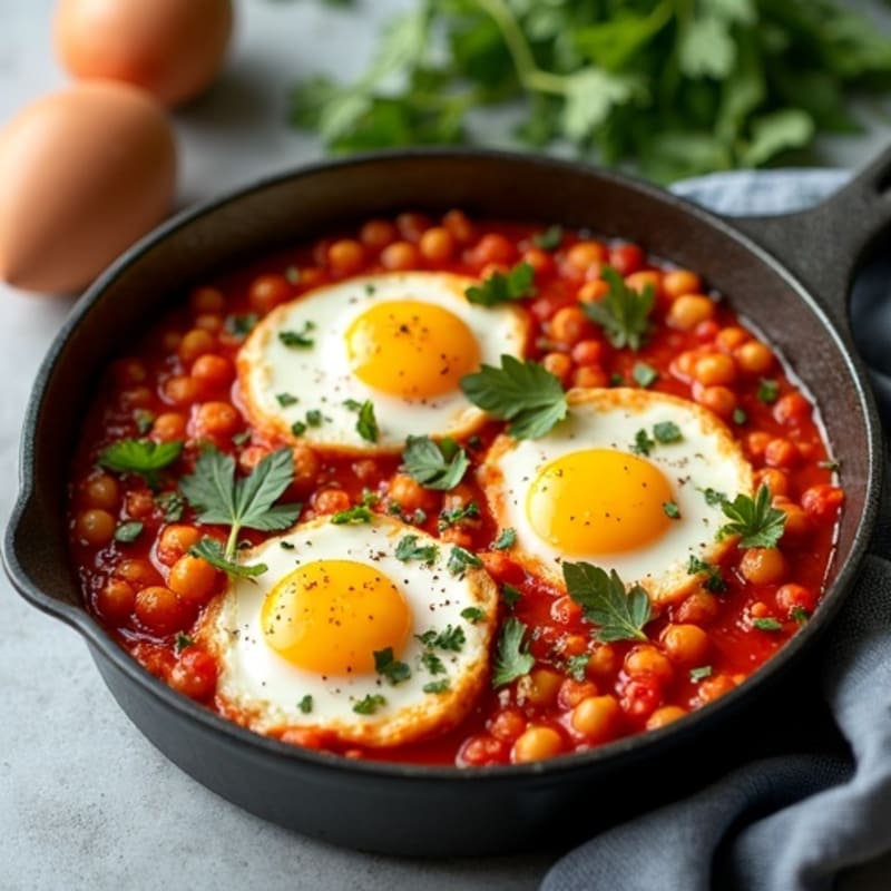 Hearty Tomato and Egg Shakshuka with Fresh Herbs