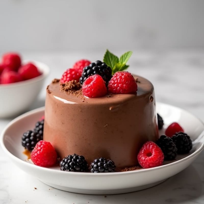 Silky Chocolate Protein Pudding with Berries