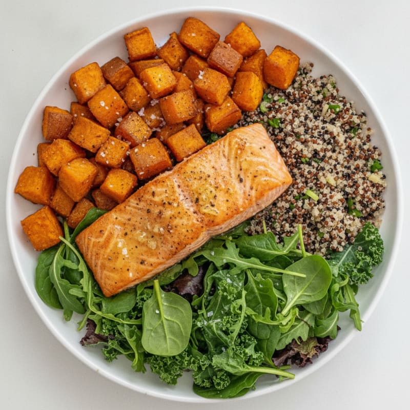 Sheet Pan Salmon with Roasted Sweet Potatoes