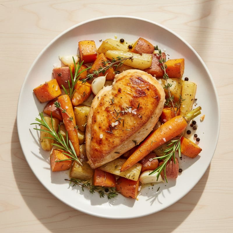 Savory Herb-Roasted Chicken with Root Vegetables