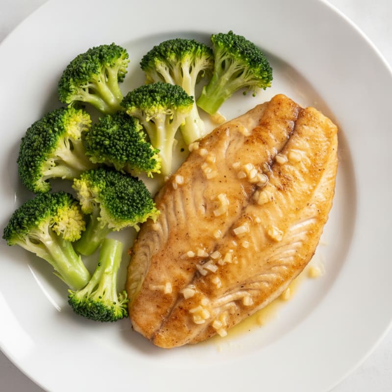 Seared Tilapia with Steamed Broccoli