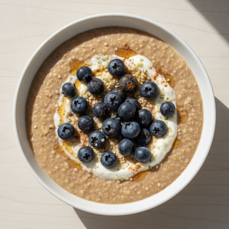 Warm Flaxseed Porridge with Berries