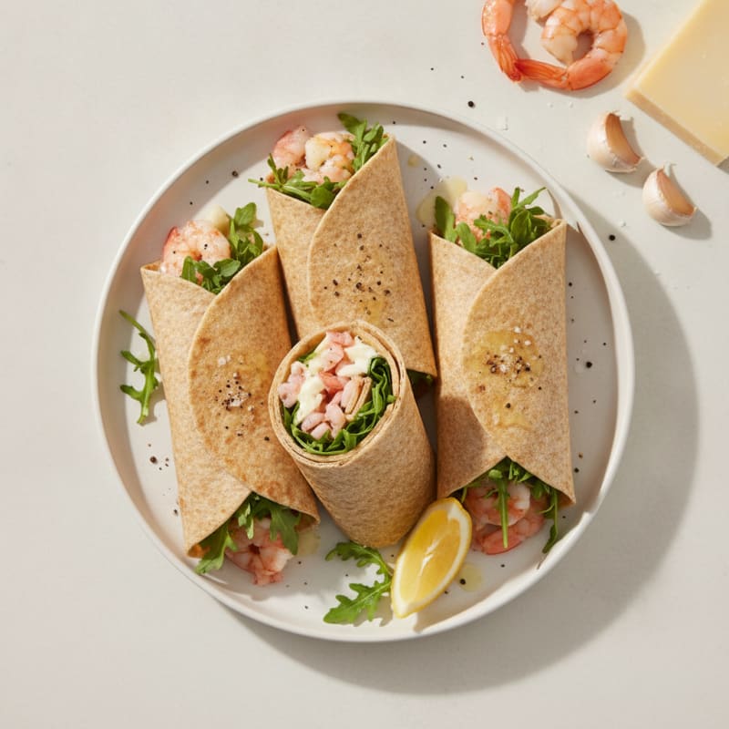Garlic Shrimp and Provolone Wraps