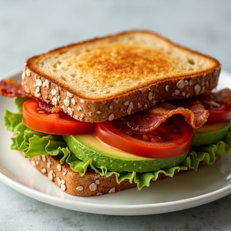Crispy Bacon, Fresh Avocado, and Tomato Whole Grain Sandwich