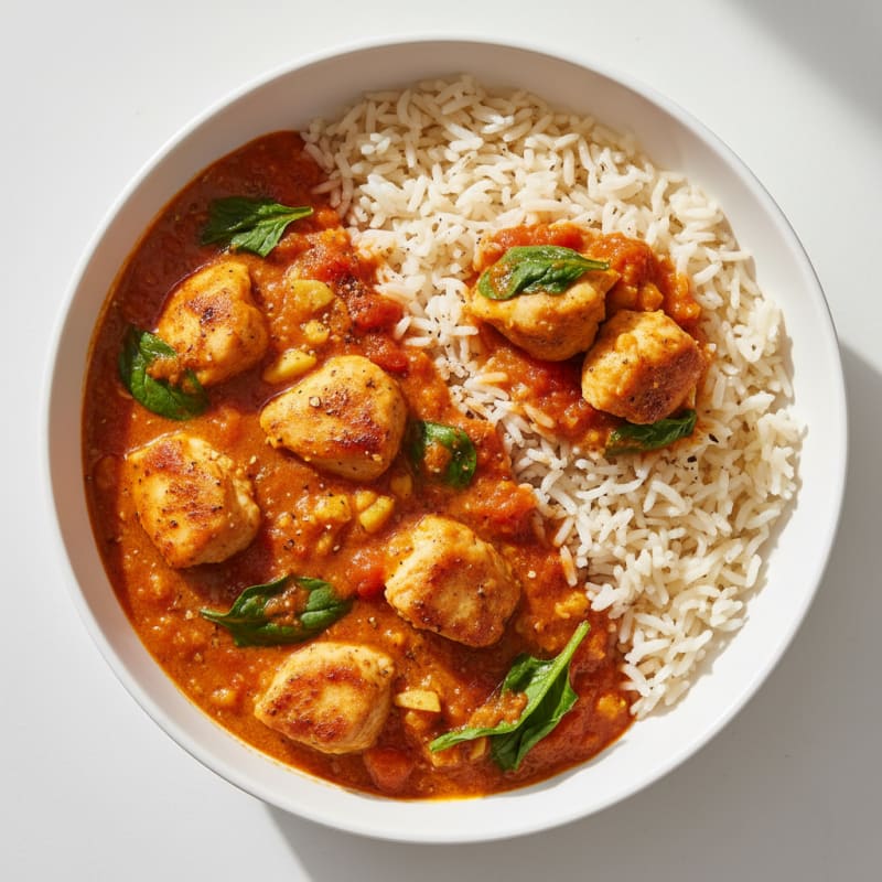 Creamy Tomato Chicken Masala with Basmati