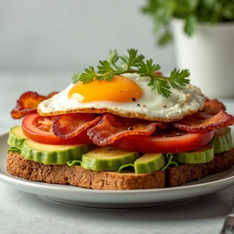 Crispy BLT with Creamy Avocado on Whole Grain Toast