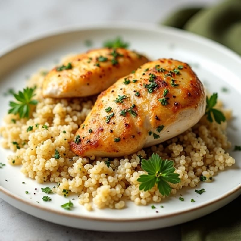Lemon Herb Roasted Chicken with Fluffy Quinoa