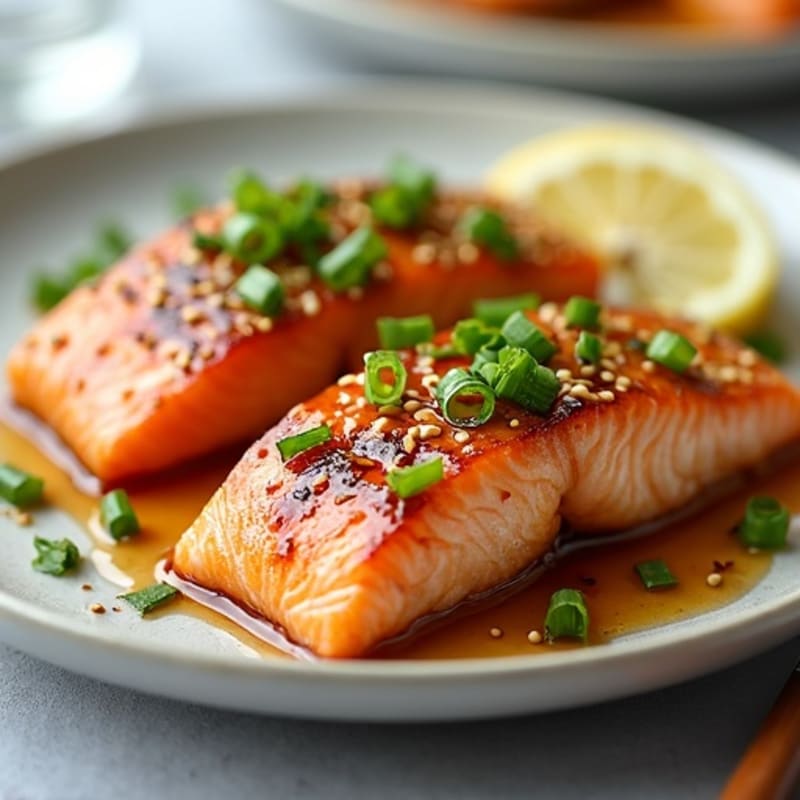 Sweet-Sticky Ginger Glazed Salmon