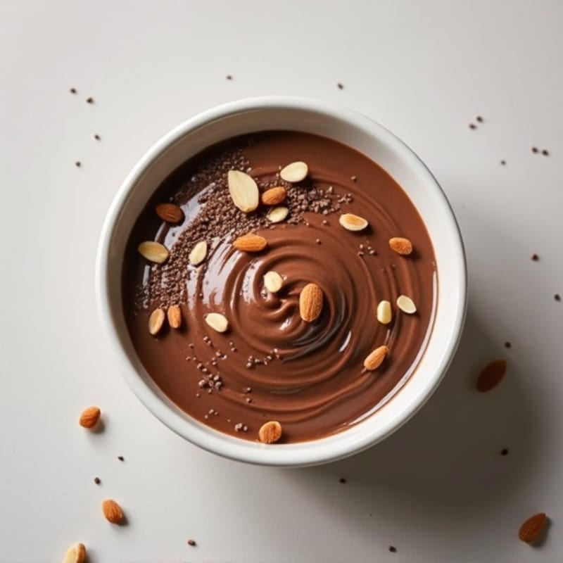 Chocolate Protein Pudding with Almond Butter Swirl