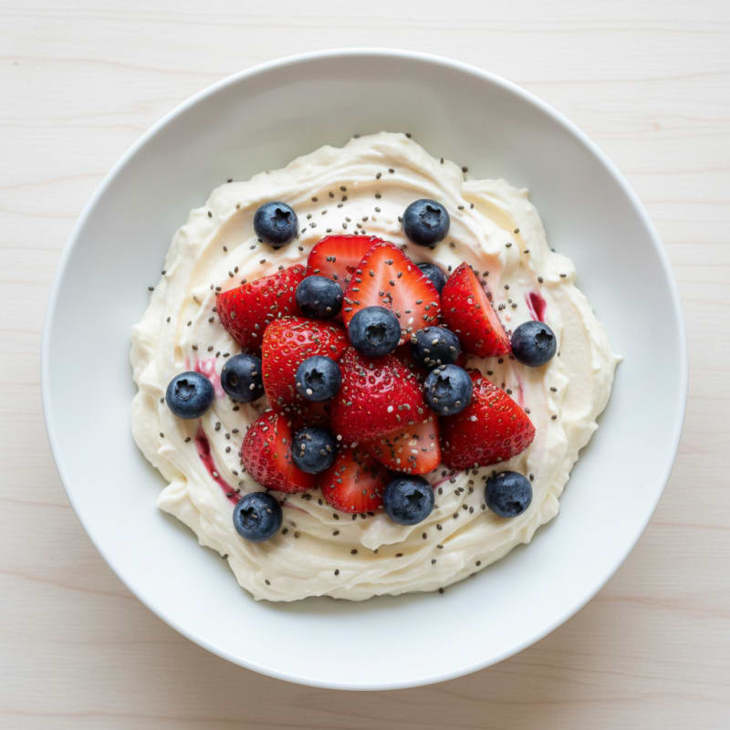 Silky Greek Yogurt Protein Pudding with Fresh Berries