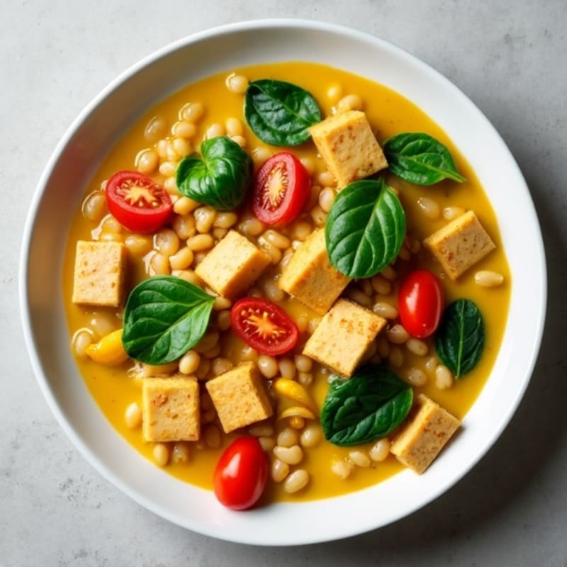 Creamy Mung Bean and Coconut Curry with Spinach