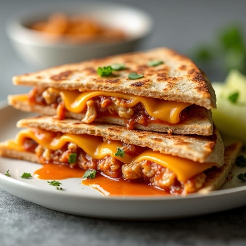 Crispy Whole Wheat BBQ Chicken Quesadilla