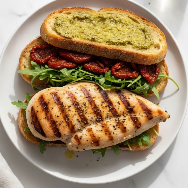 Grilled Chicken Sandwich with Sundried Tomatoes