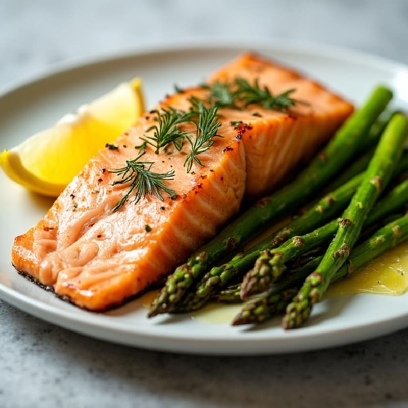 Flaky Lemon-Herb Baked Salmon with Roasted Asparagus