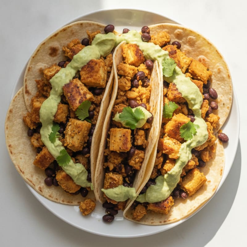 Jackfruit Tacos with Avocado Crema