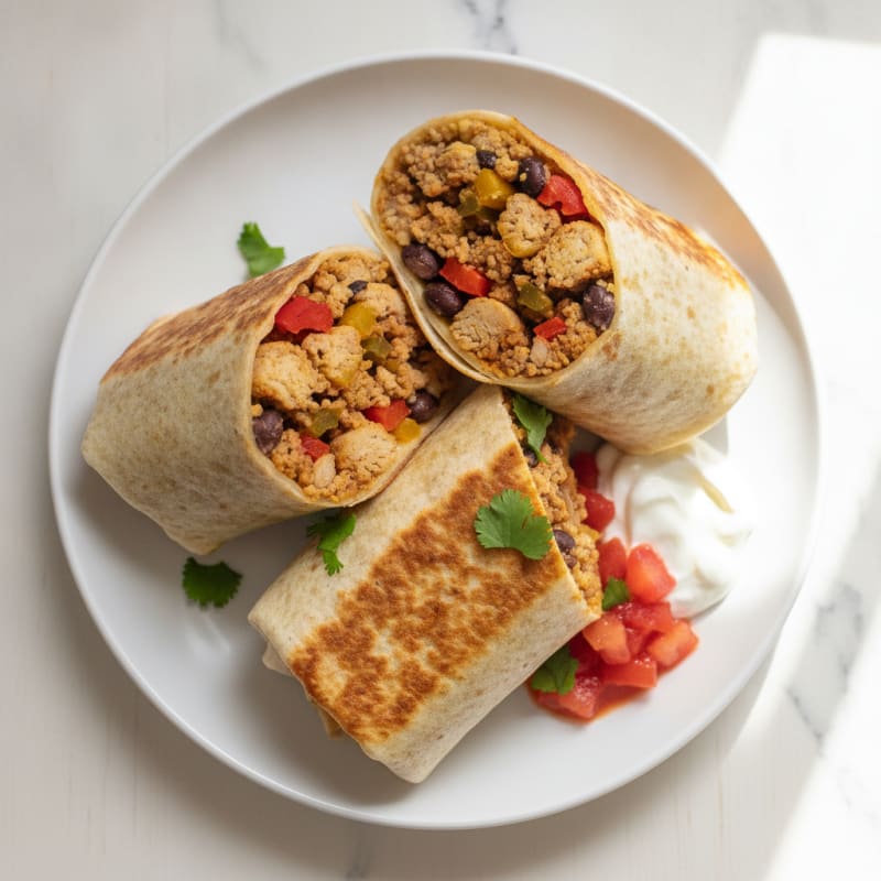 Ground Turkey Burrito with Mission Protein Wraps
