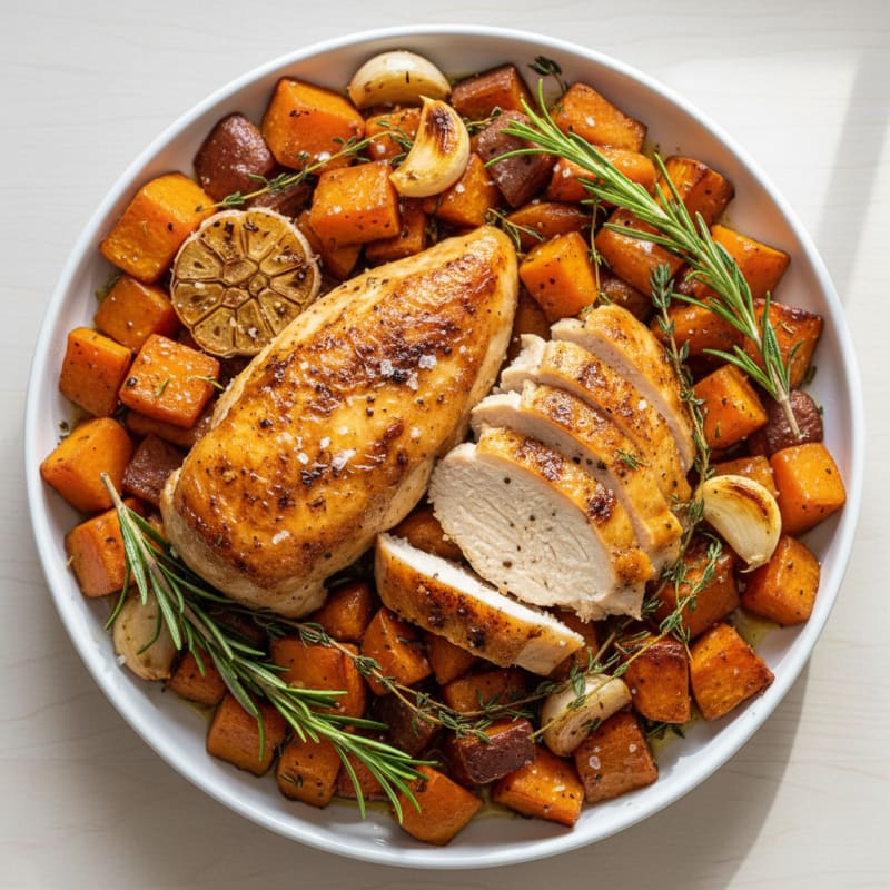 Garlic Herb Roasted Chicken with Root Vegetables