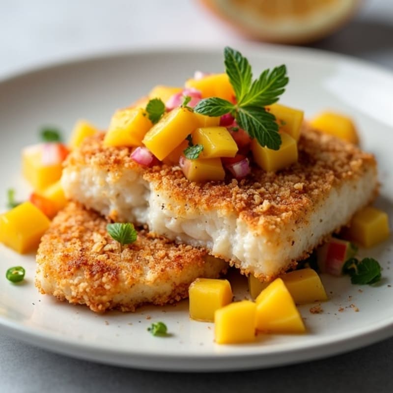 Crispy Coconut-Crusted Mahi Mahi with Mango Salsa