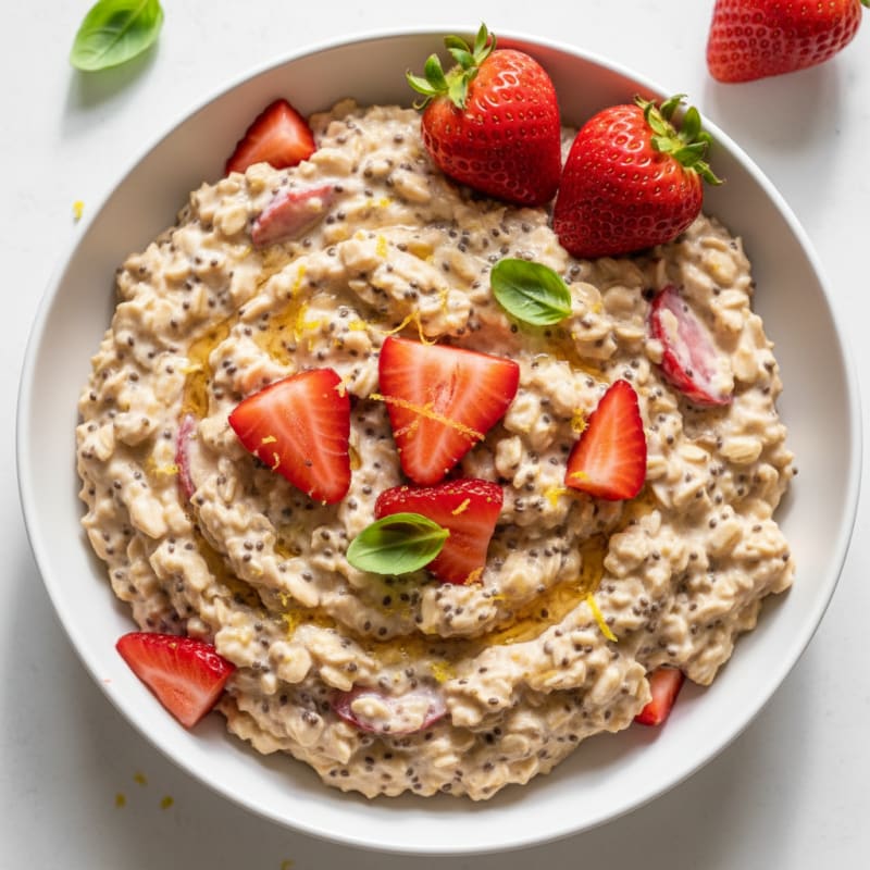 Creamy Strawberry Cheesecake Overnight Oats