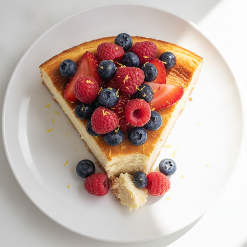 Greek Yogurt Protein Cheesecake with Fresh Berries