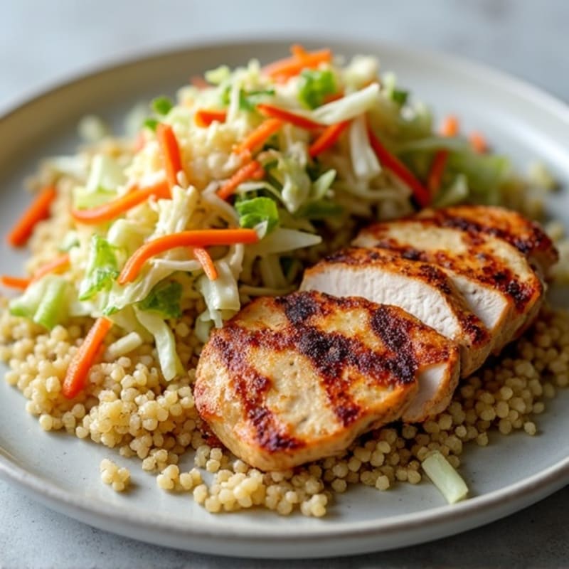 Grilled Turkey Breast with Crunchy Cabbage Slaw