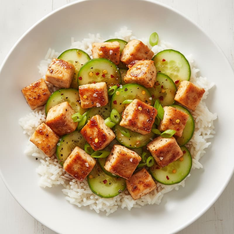 Chicken and Cucumber Rice Bowl