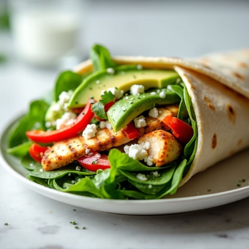 Loaded Fresh Vegetable Wrap with Creamy Herb Dressing