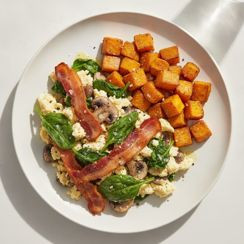 Turkey Bacon & Egg White Scramble