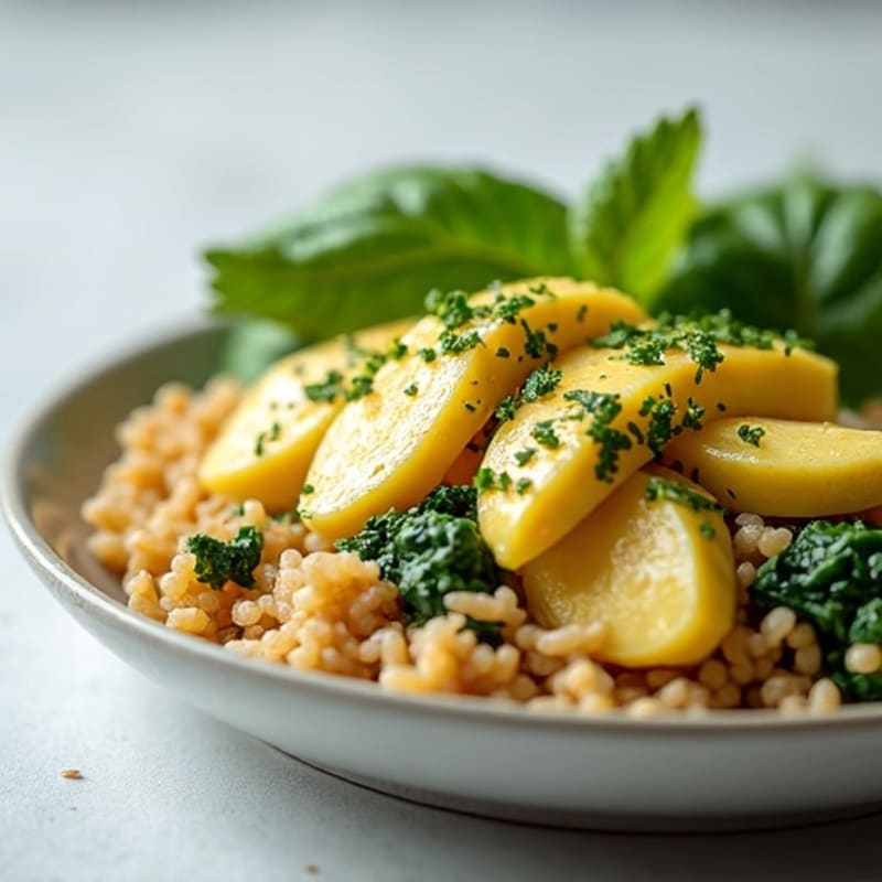 Chicken Egg White Scramble with Spinach and Brown Rice