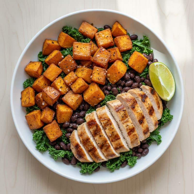 Roasted Sweet Potato and Black Bean Bowl