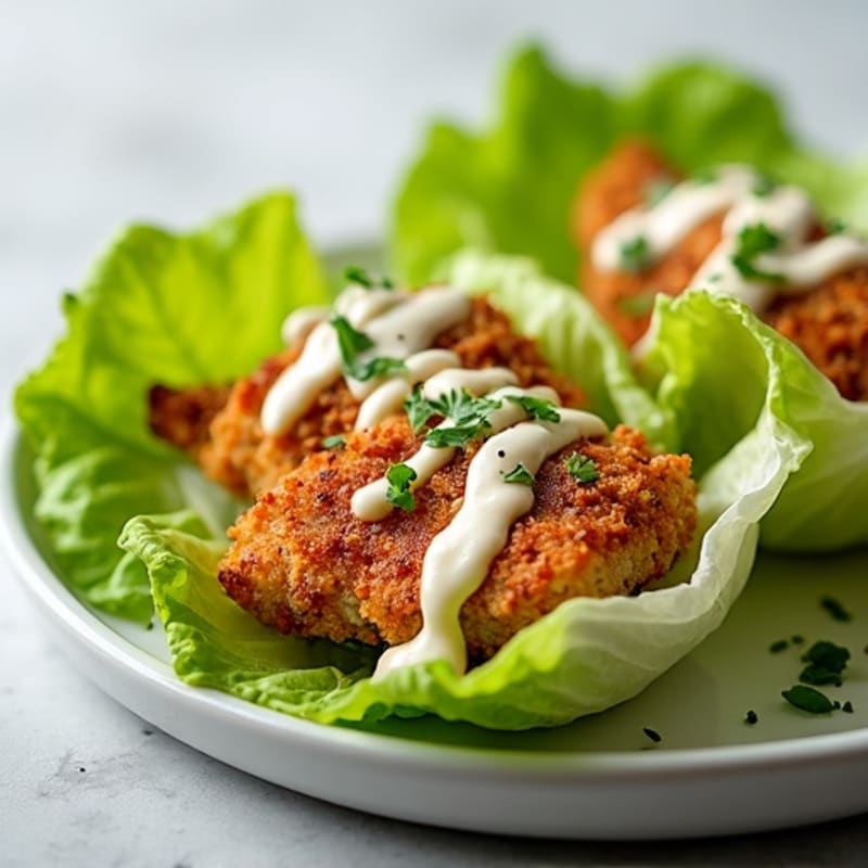 Crispy Chicken Caesar Lettuce Wraps