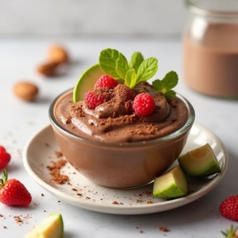 Silky Chocolate Protein Pudding with Almond Butter