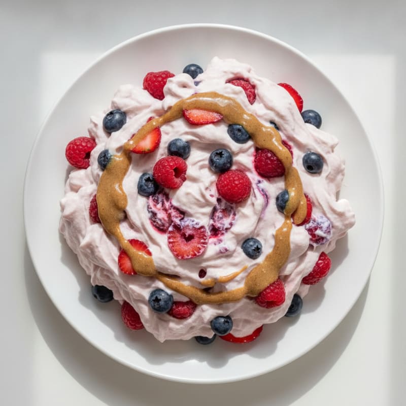 Greek Yogurt Protein Mousse with Mixed Berries