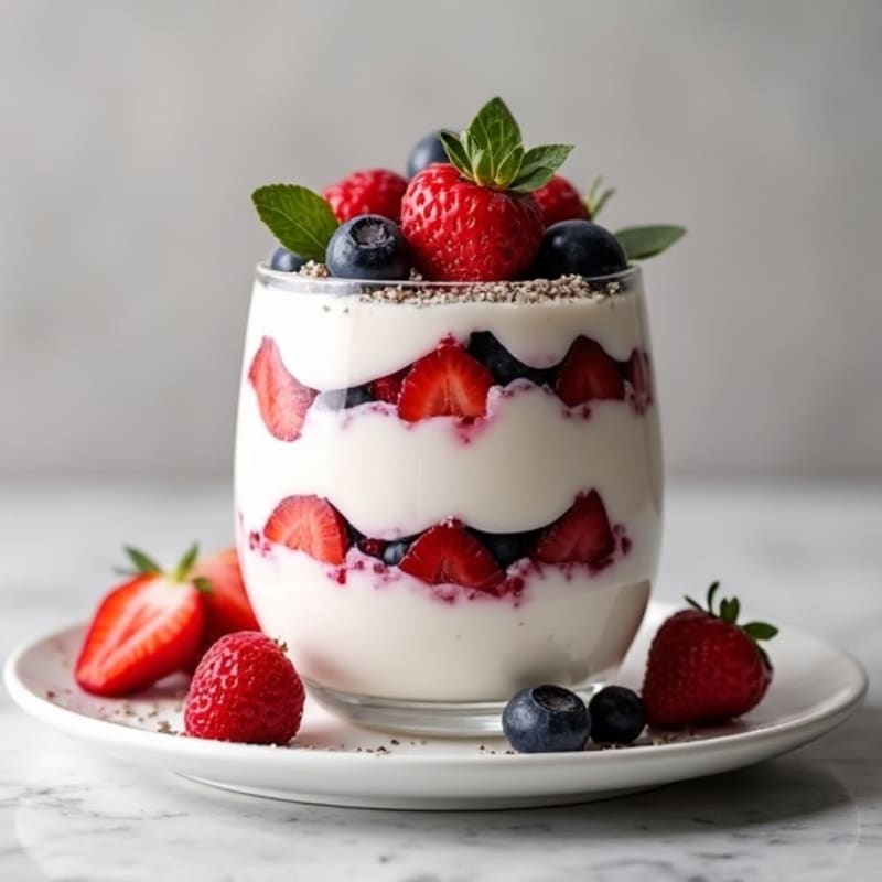 Greek Yogurt Protein Parfait with Mixed Berries