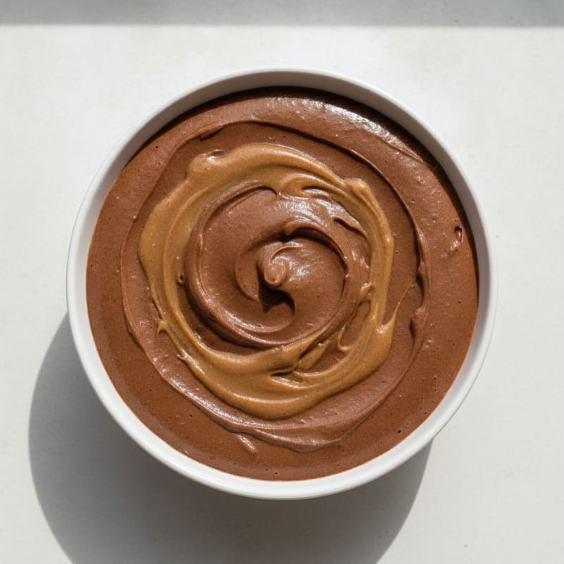 Creamy Chocolate Protein Pudding with Almond Butter Swirl