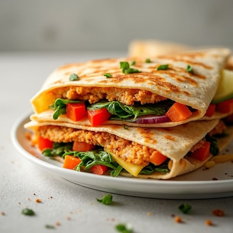 Crispy Chicken and Loaded Veggie Quesadillas