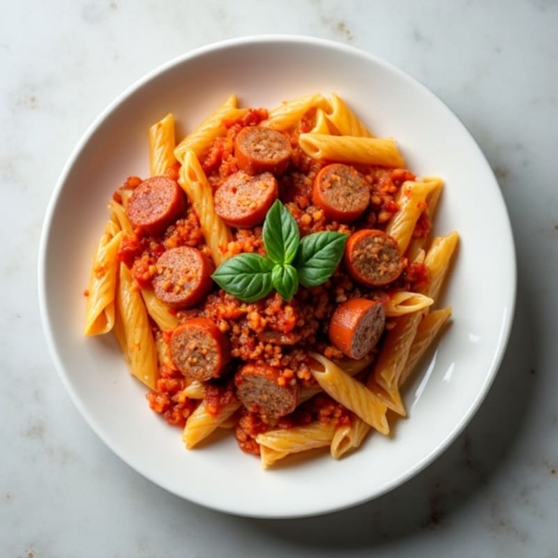 Lean Turkey Sausage Ragu with Protein Pasta