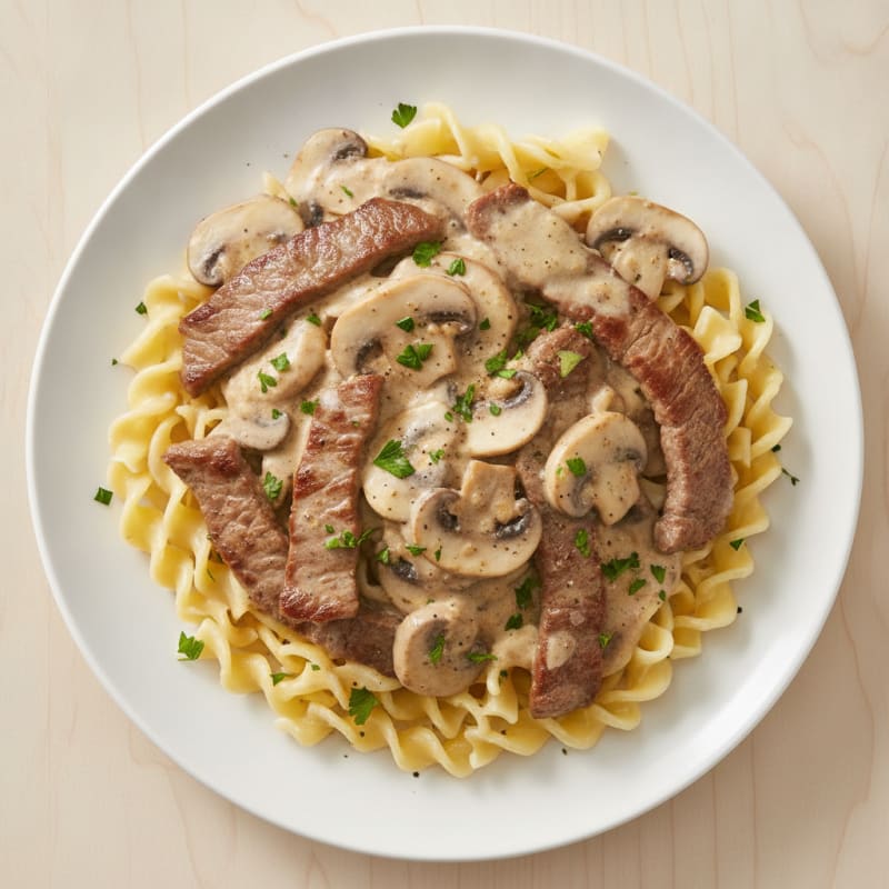 Beef Stroganoff with Egg Noodles