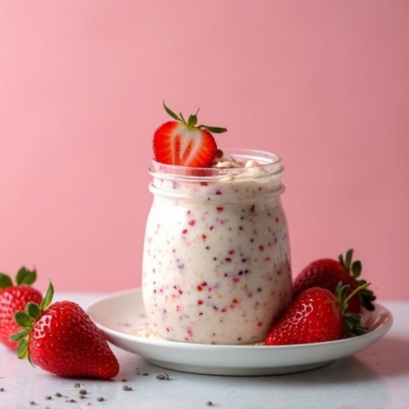 Creamy Strawberry Vanilla Overnight Oats