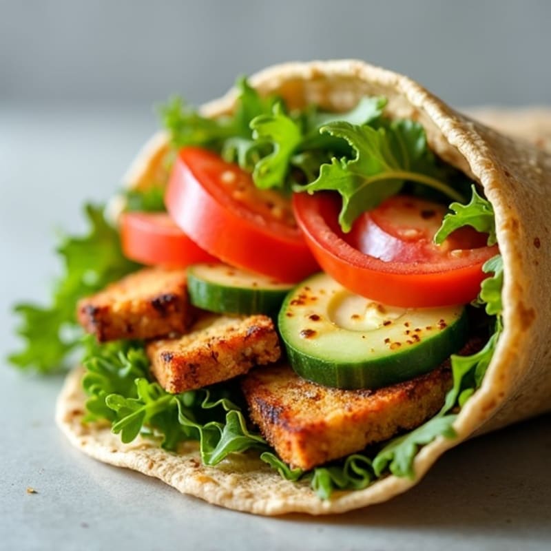 Fresh Veggie and Creamy Hummus Wrap