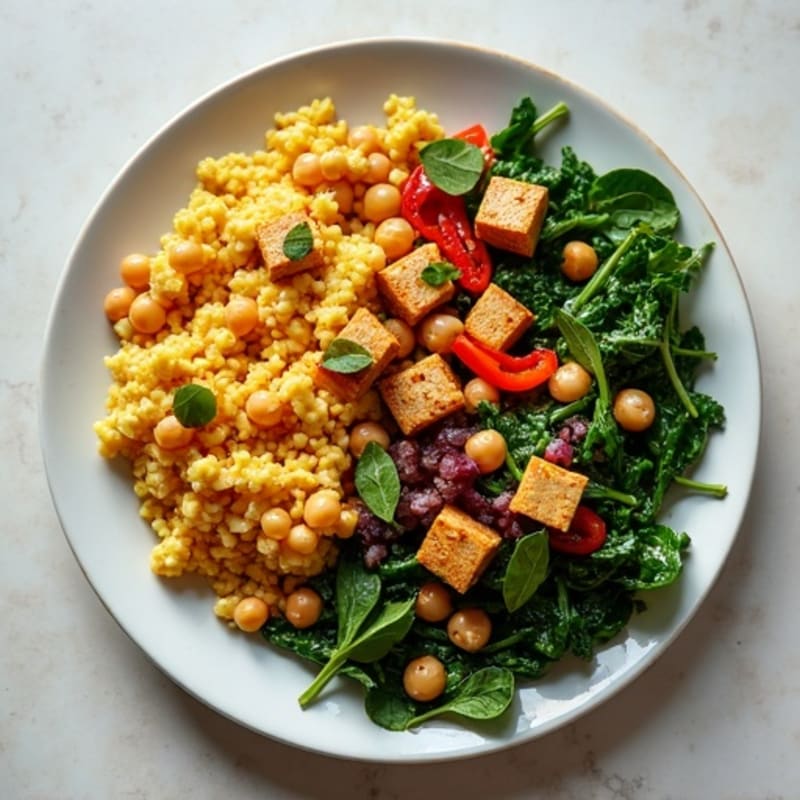 Hearty Tofu Scramble with Sautéed Greens