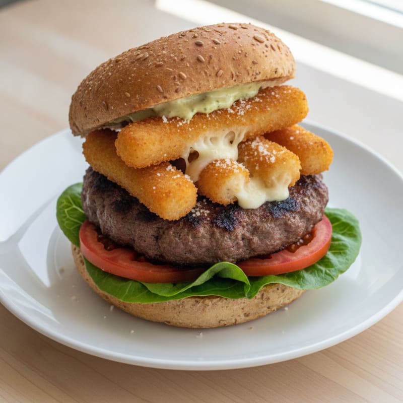 Mozzarella Stick Beef Burger