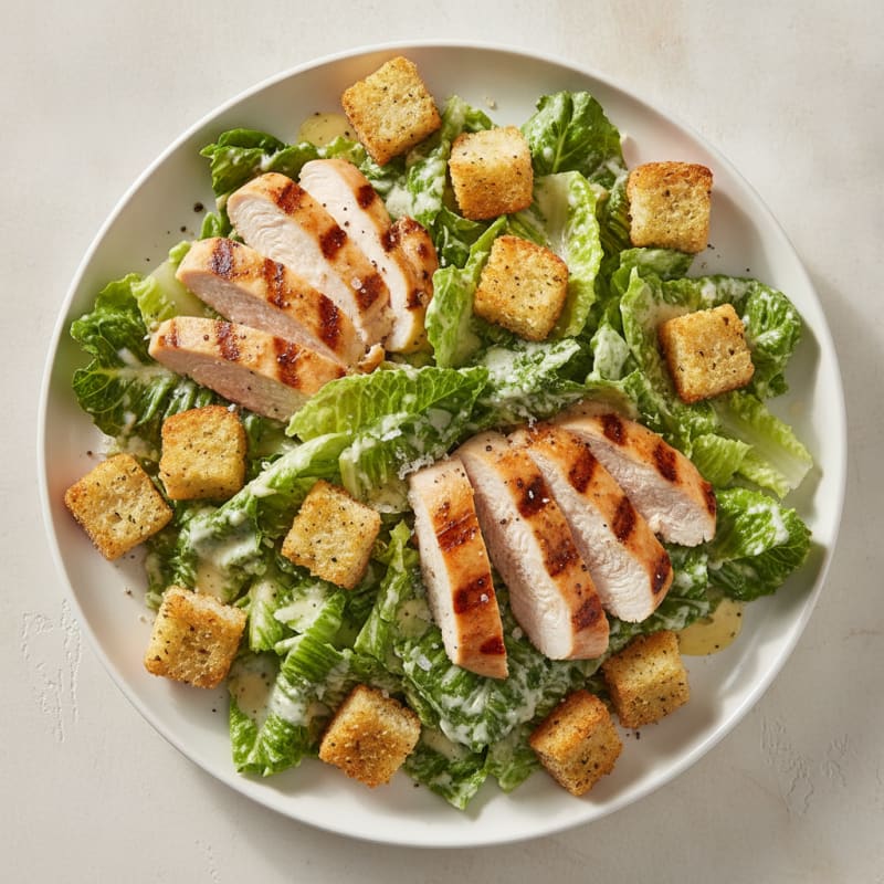 Grilled Chicken Caesar Salad with Garlic Croutons